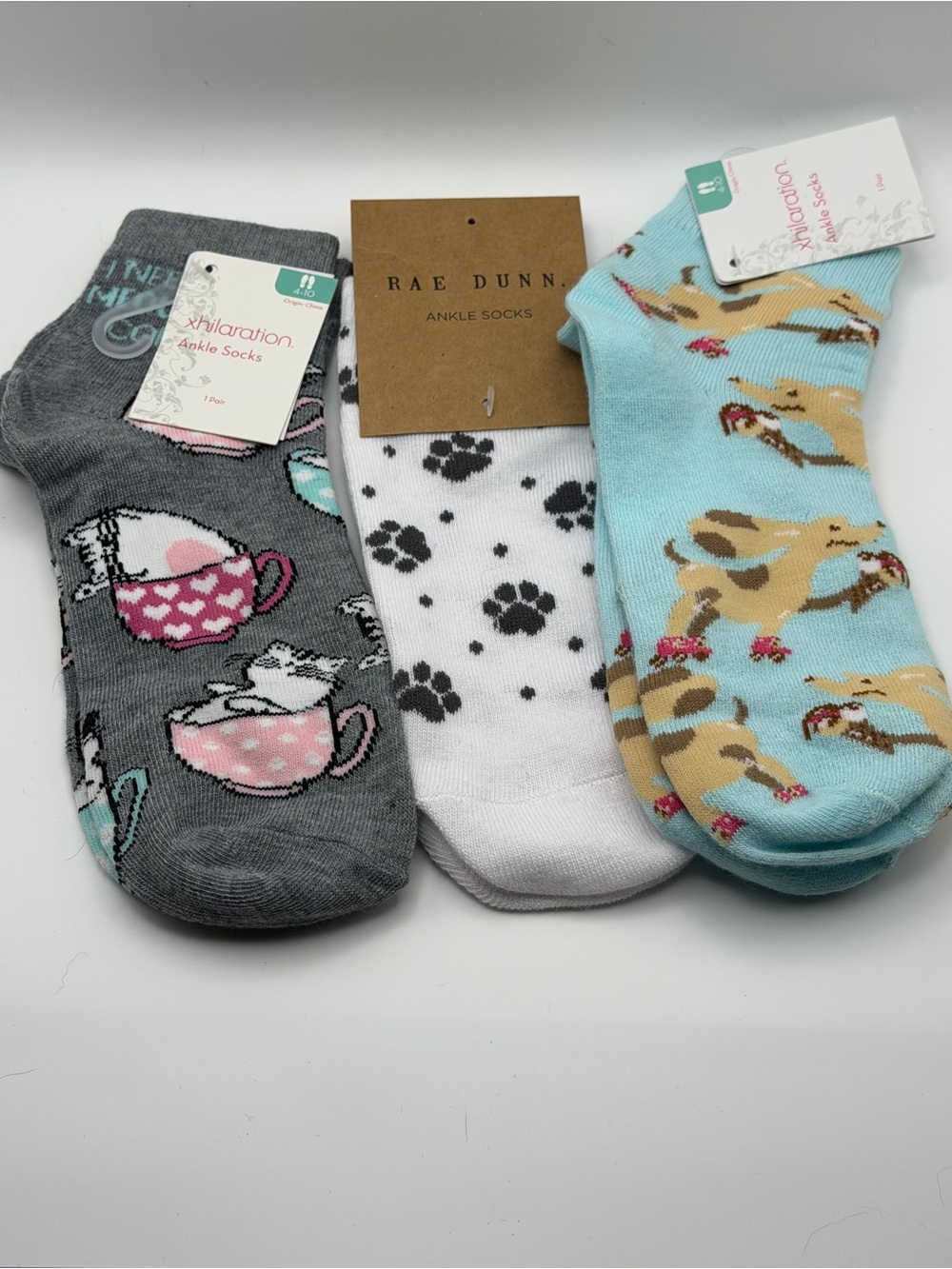Woman's 12 Pairs Various Socks Rae Dunn, Bobs, J Crew, Yo Sox, WWF, Xhilaration